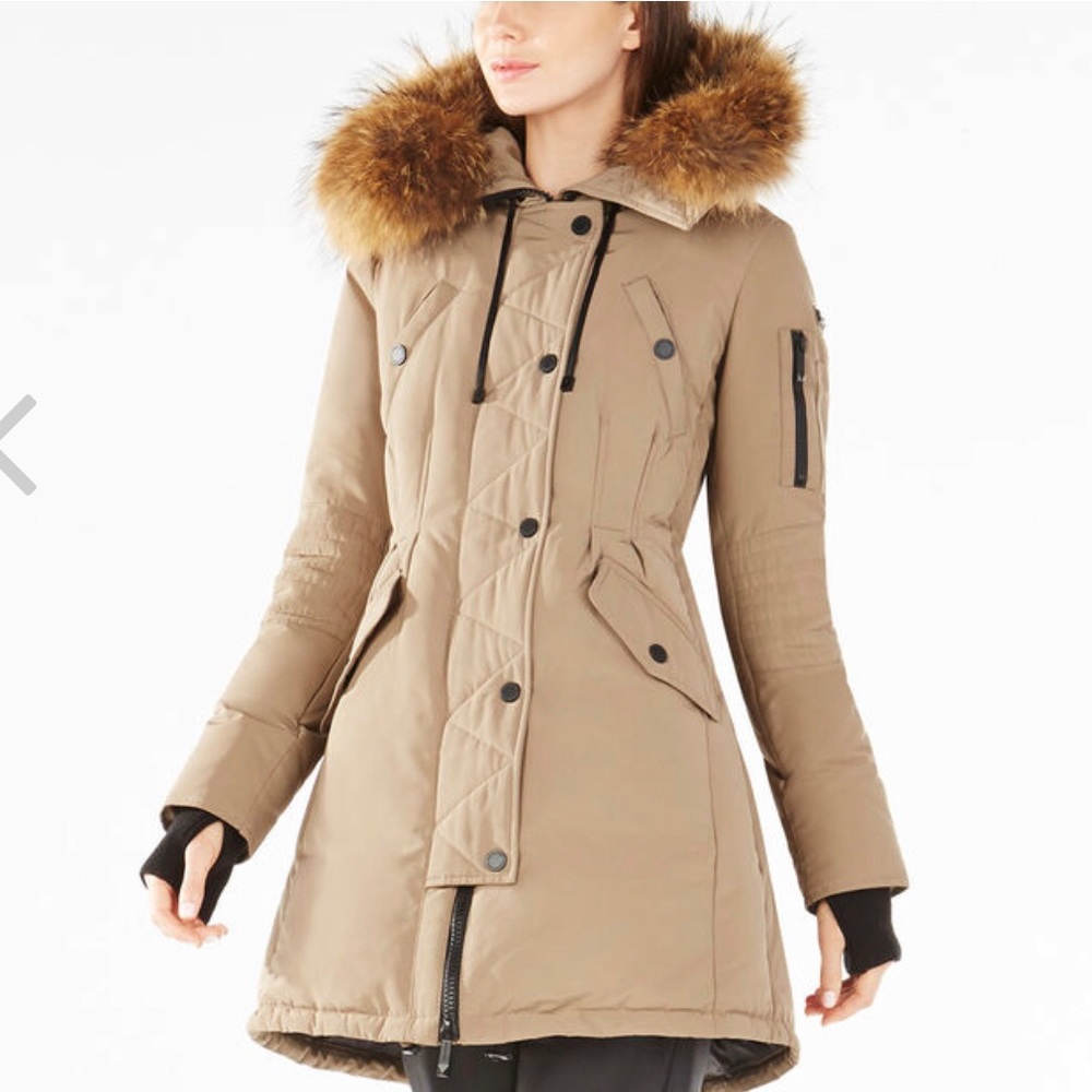 BCBGMAXAZRIA Sahara Beige Fur Jacket M